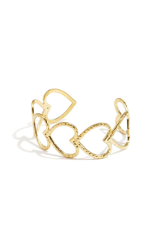 Armband | Manchet hearts | Goud