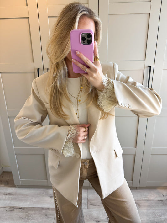 Blazer | Lace | Licht beige