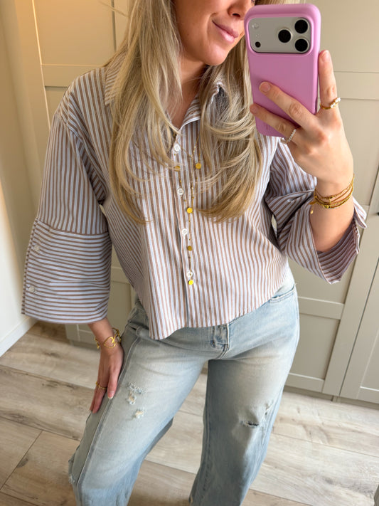 Blouse | Amber | Blauw beige