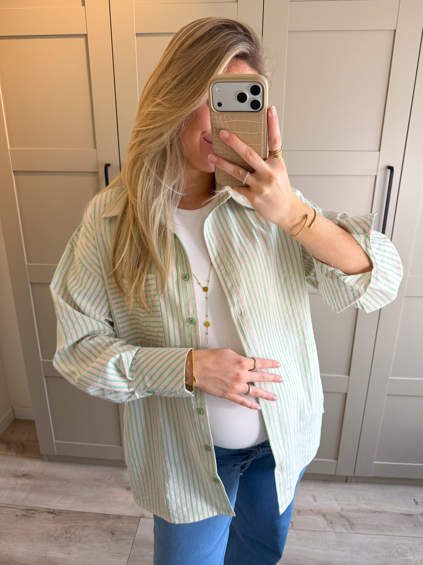 Blouse | Ayla | Roze groen