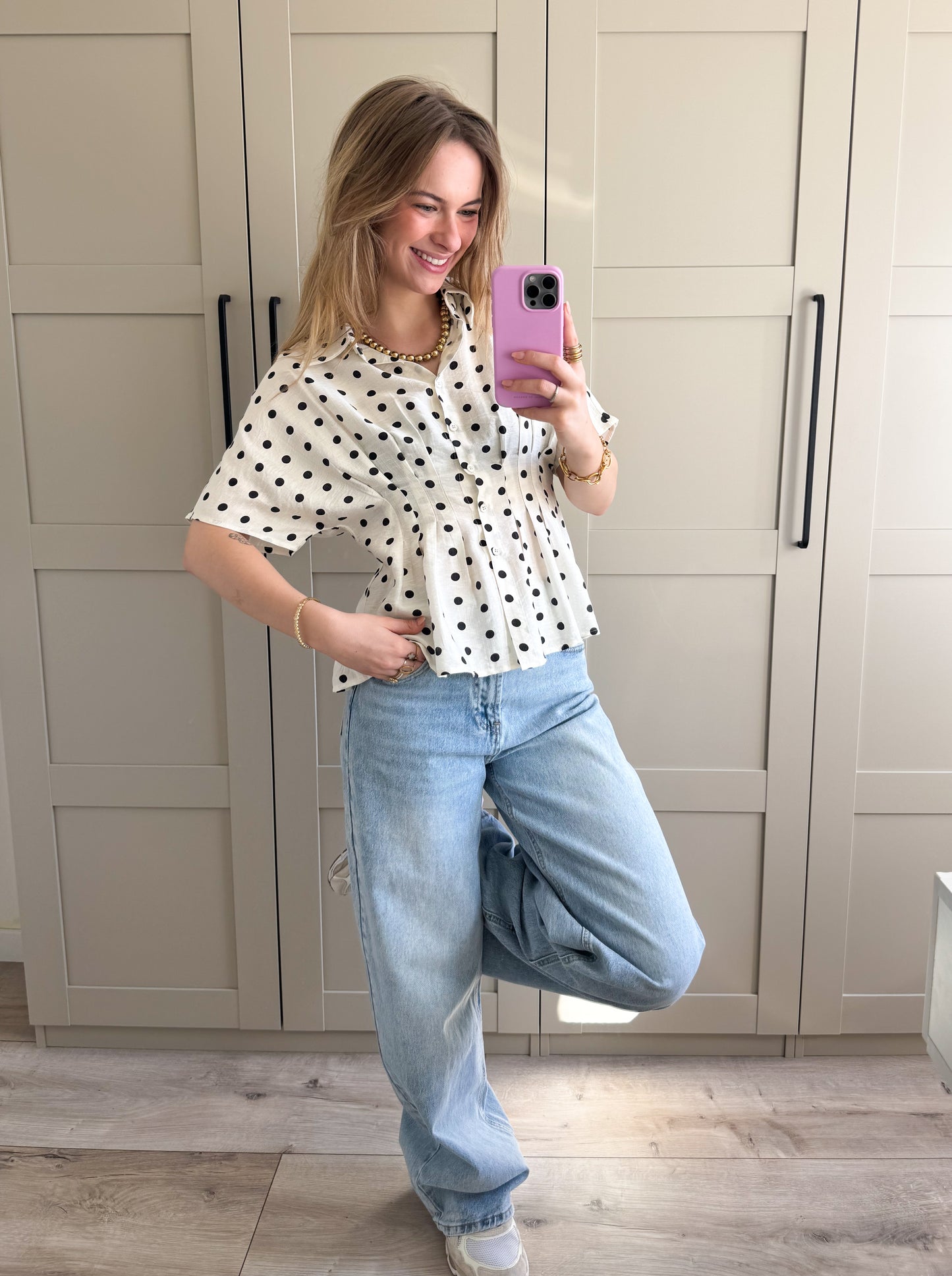 Blouse | Isabelle | Wit dots