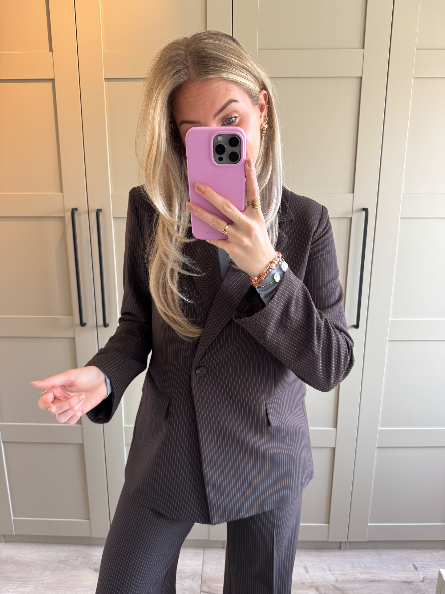 Blazer | Lianne | Bruin blauw streep