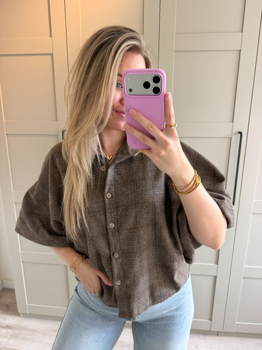Blouse | Naomi | Bruin ruit