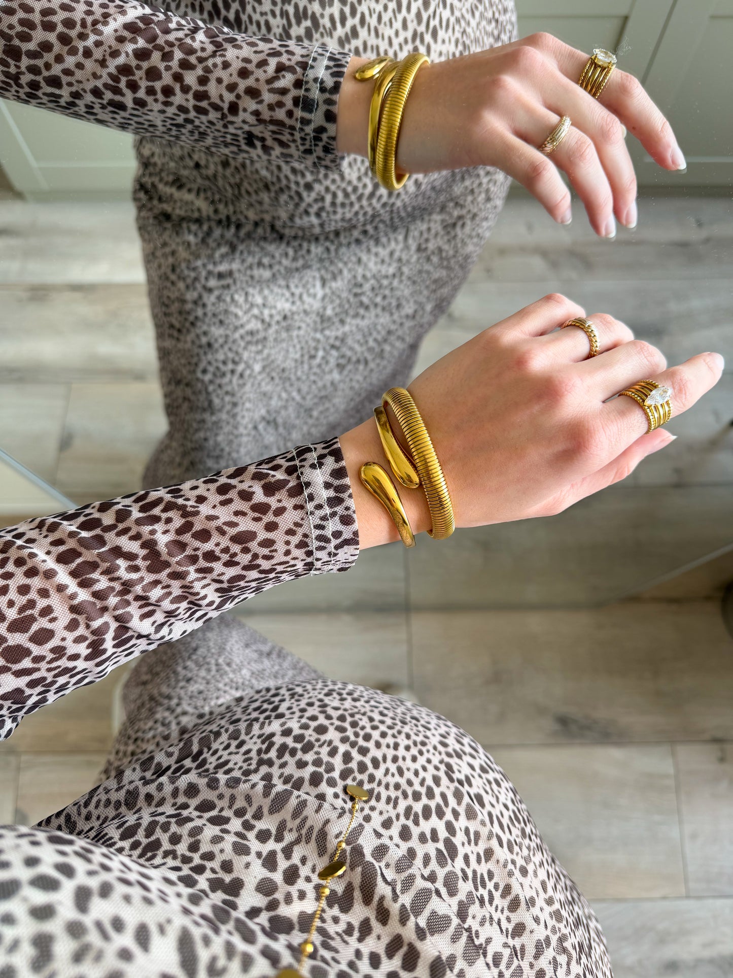 Jurk | Josy | Dots taupe