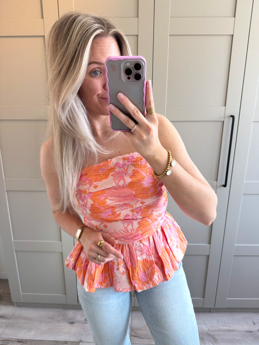 Bandeau top | Hailey | Oranje roze