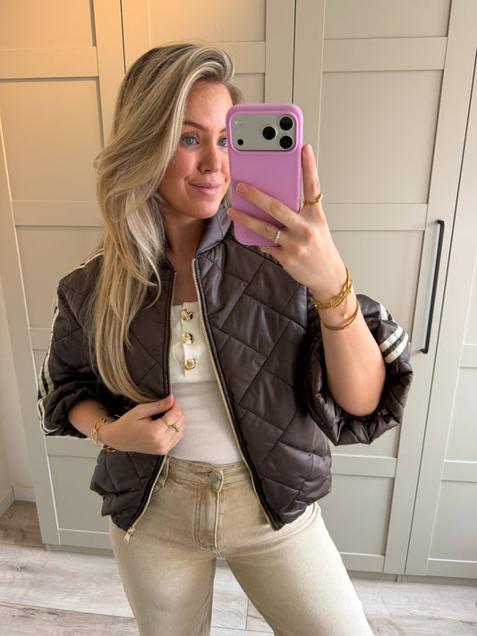 Jacket | Noé | Bruin beige streep