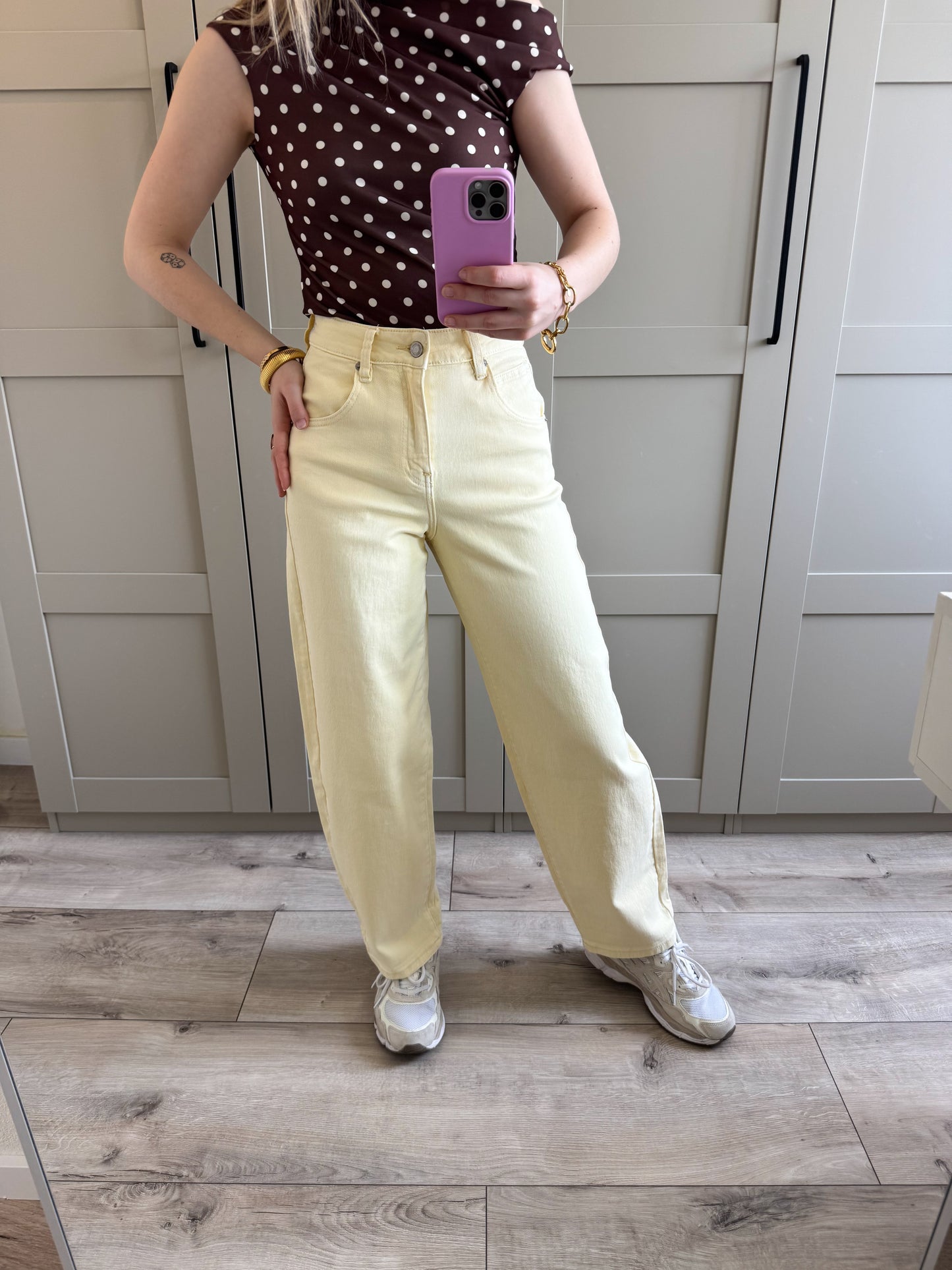 Balloon jeans | Chiara | Lichtgeel denim
