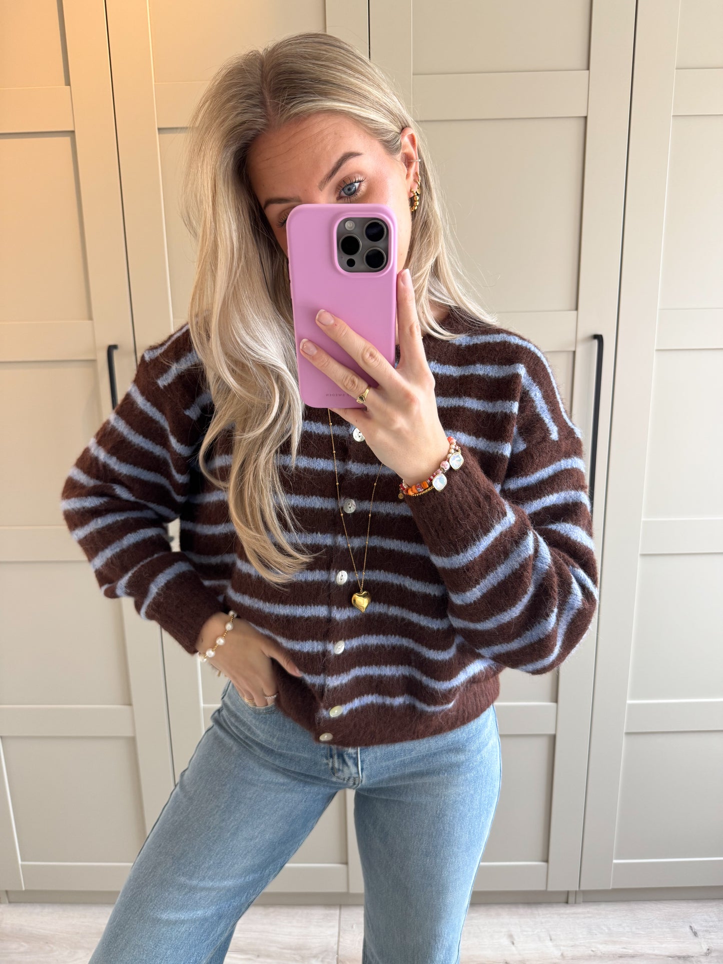 Vest | Noa | Blauw bruin