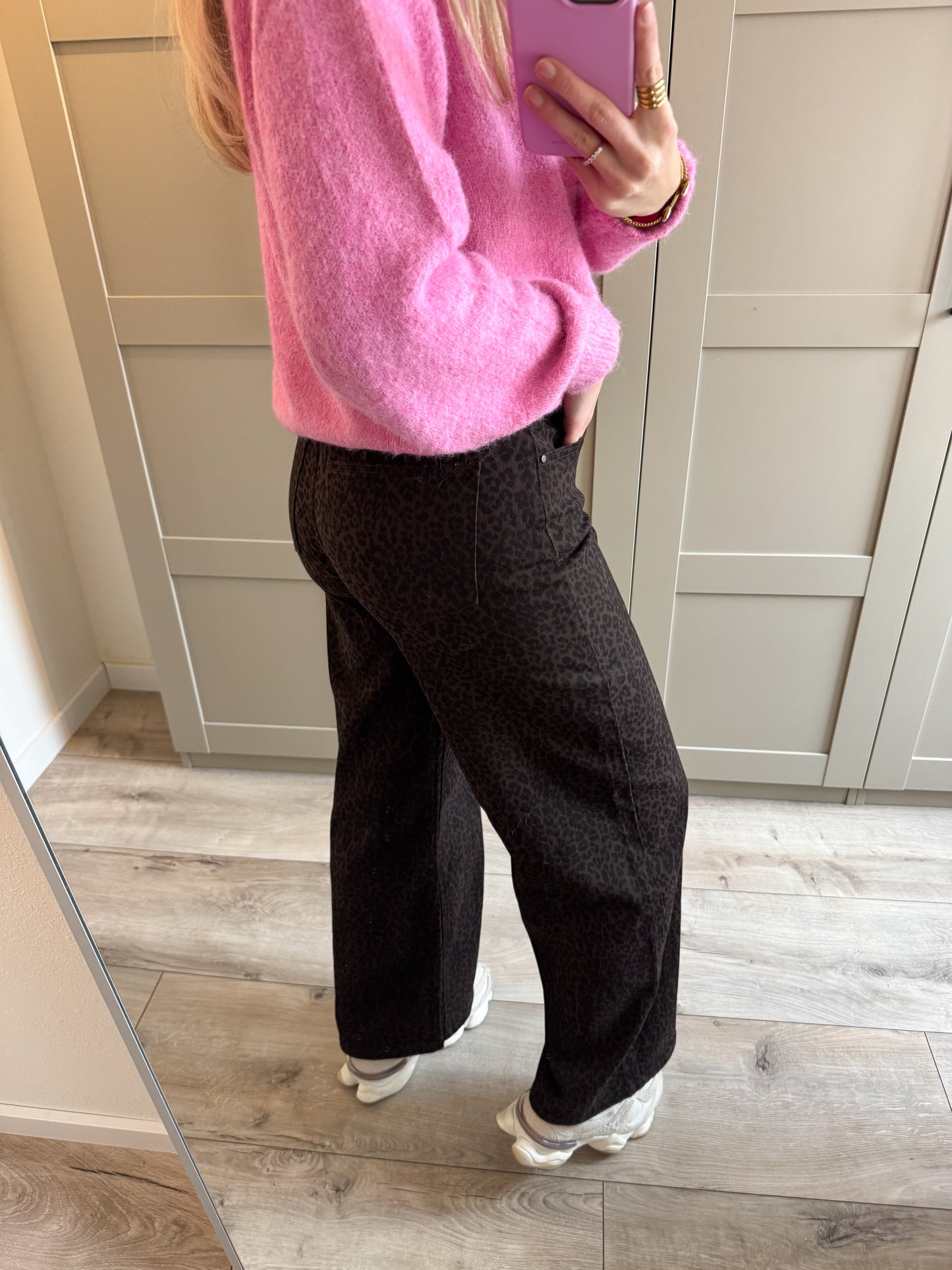 Baggy balloon jeans | Leopard | Bruin denim