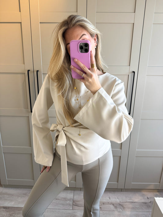 Blouse | Nienke | Licht beige