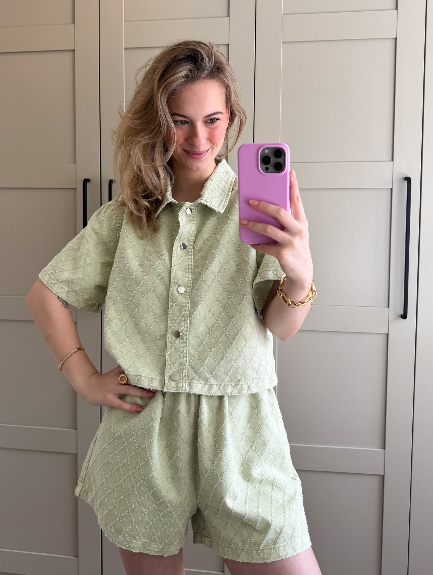 Set | Iva | Denim lichtgroen