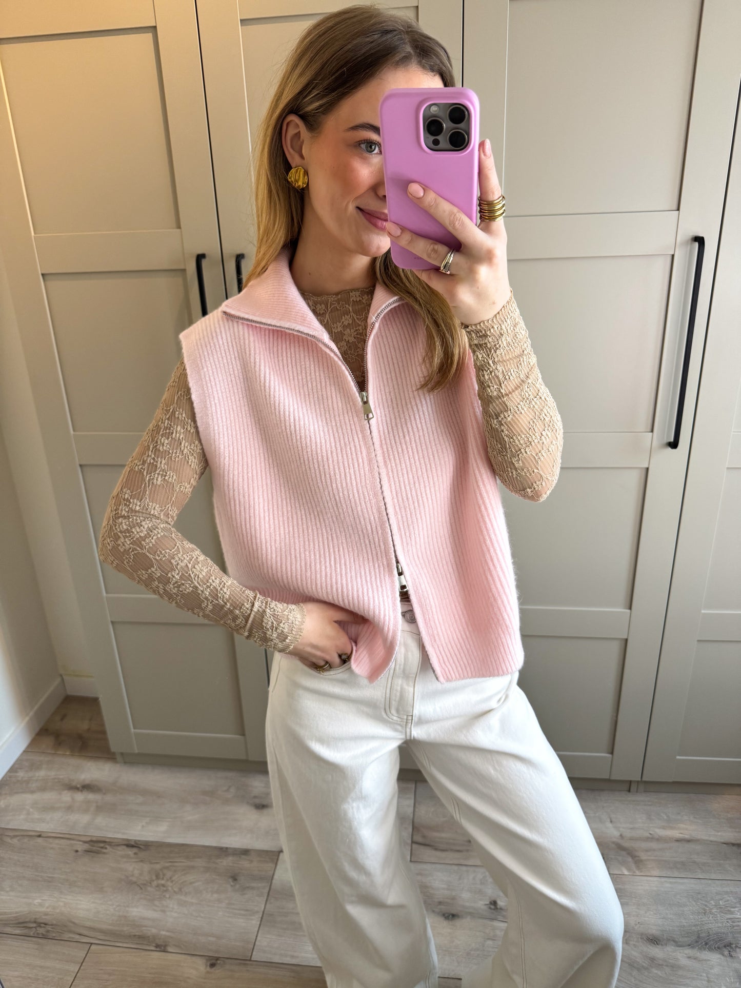 Zipper spencer | Jula | Lichtroze