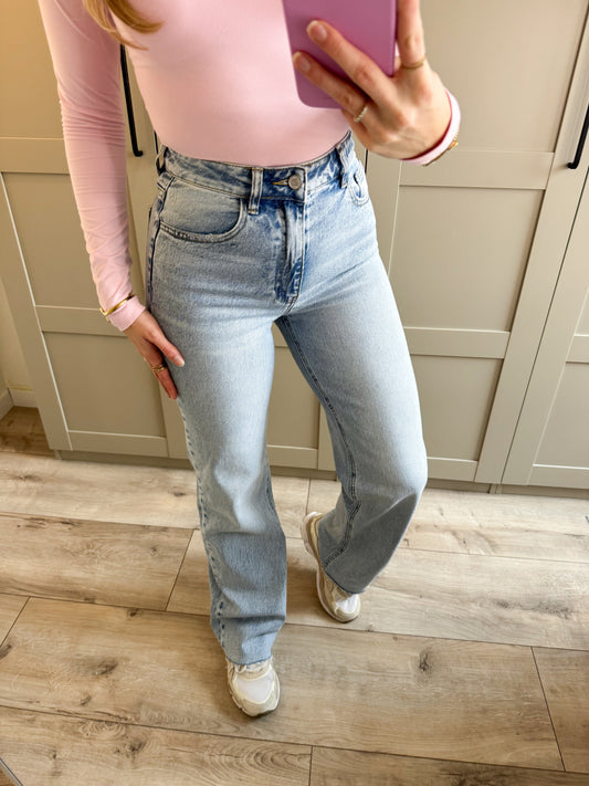 Wide leg jeans Tall | Rosa | Denim glitter