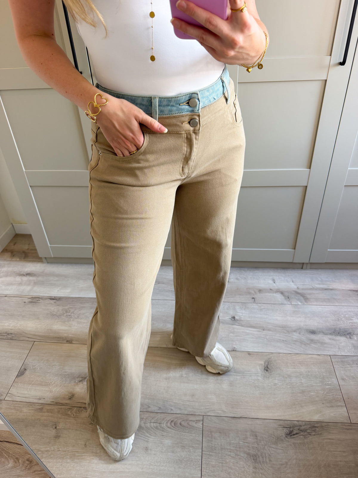 Wide leg jeans | Alix | Denim beige