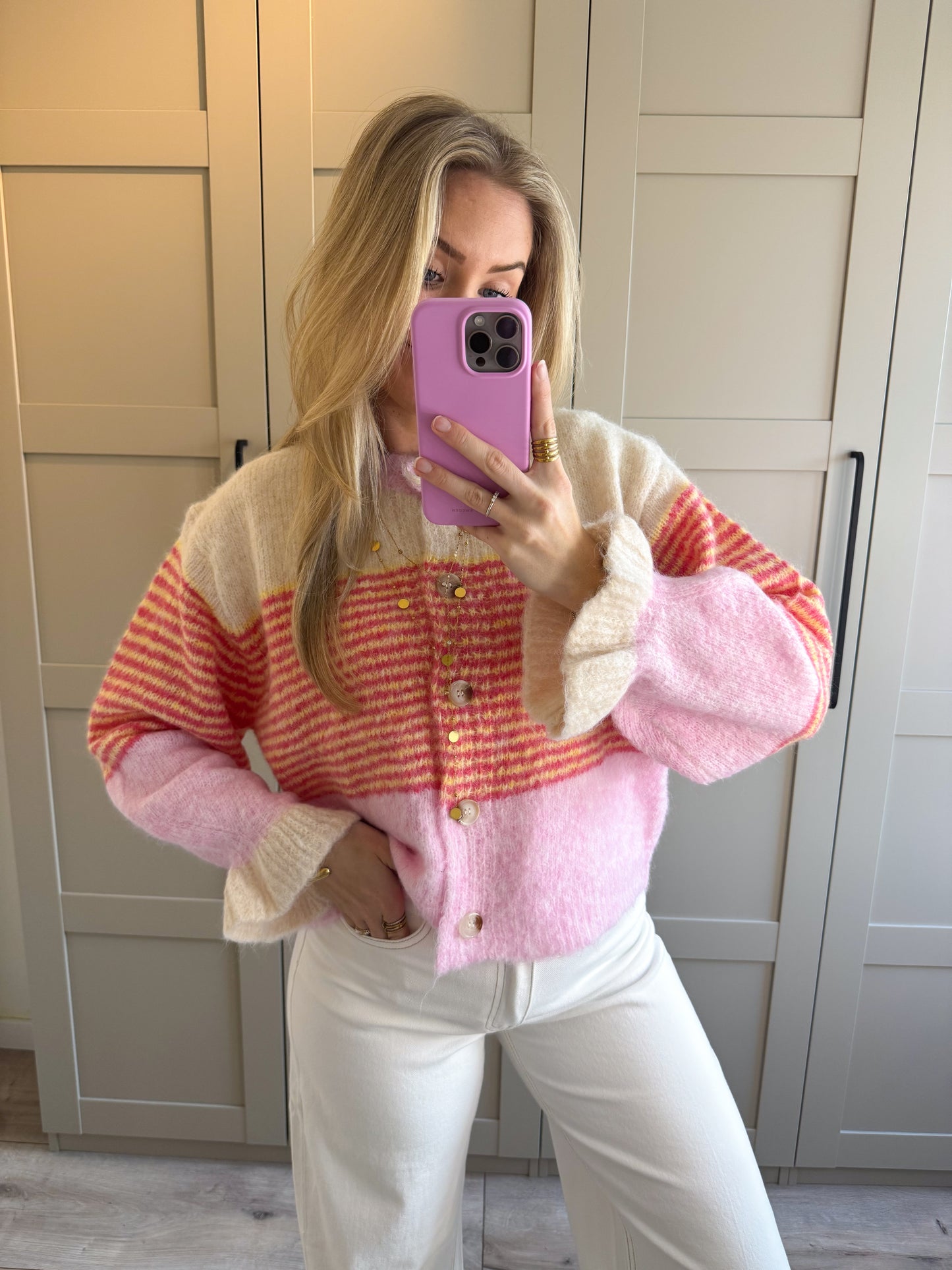 Vest | Kaylee | Roze multi