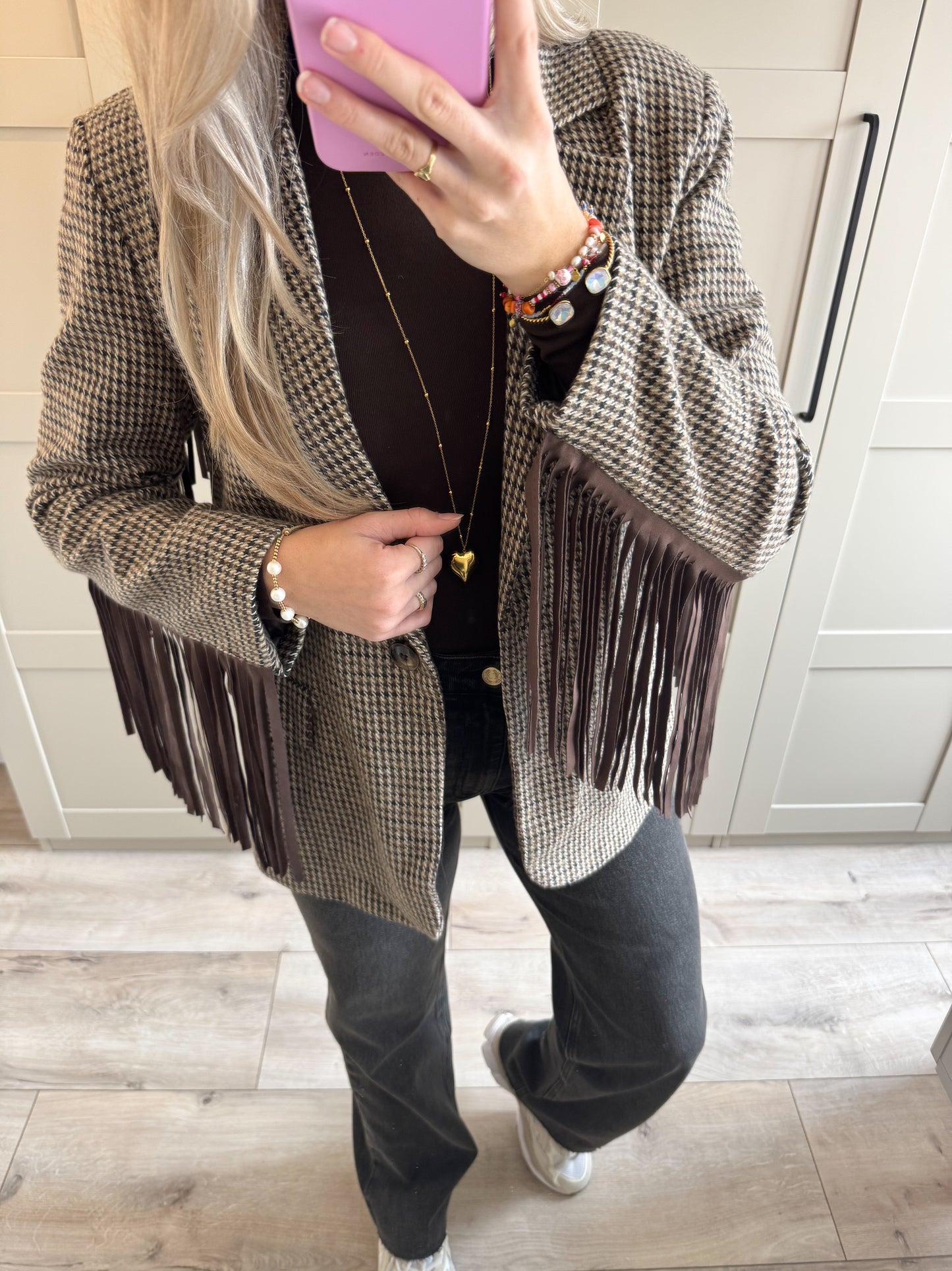 Blazer | Aylin | Geruit fringes