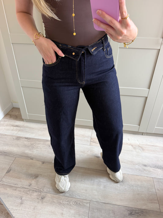 Straight high rise jeans | Rox | Dark denim