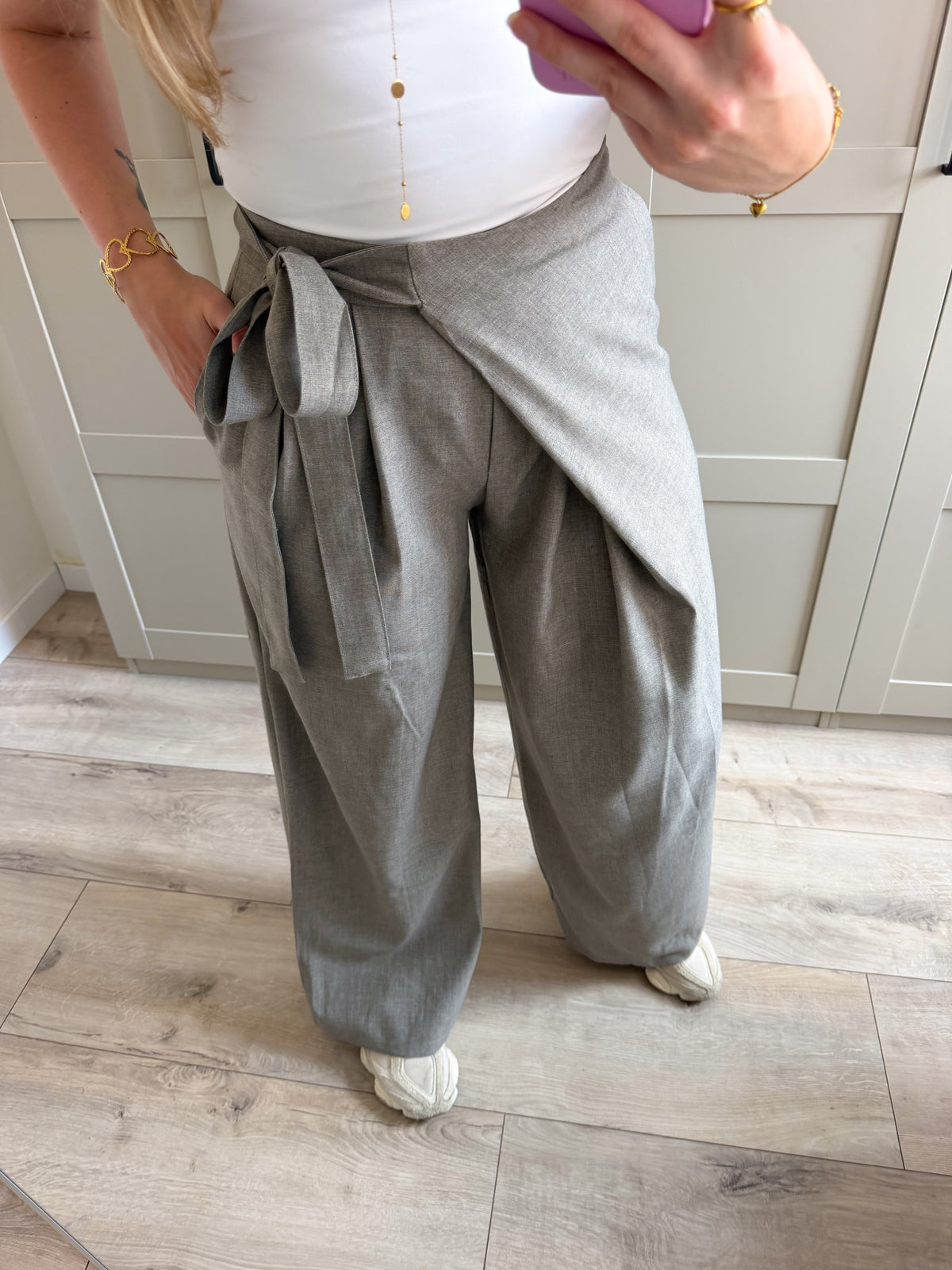 Pantalon | Laura | Taupe grijs