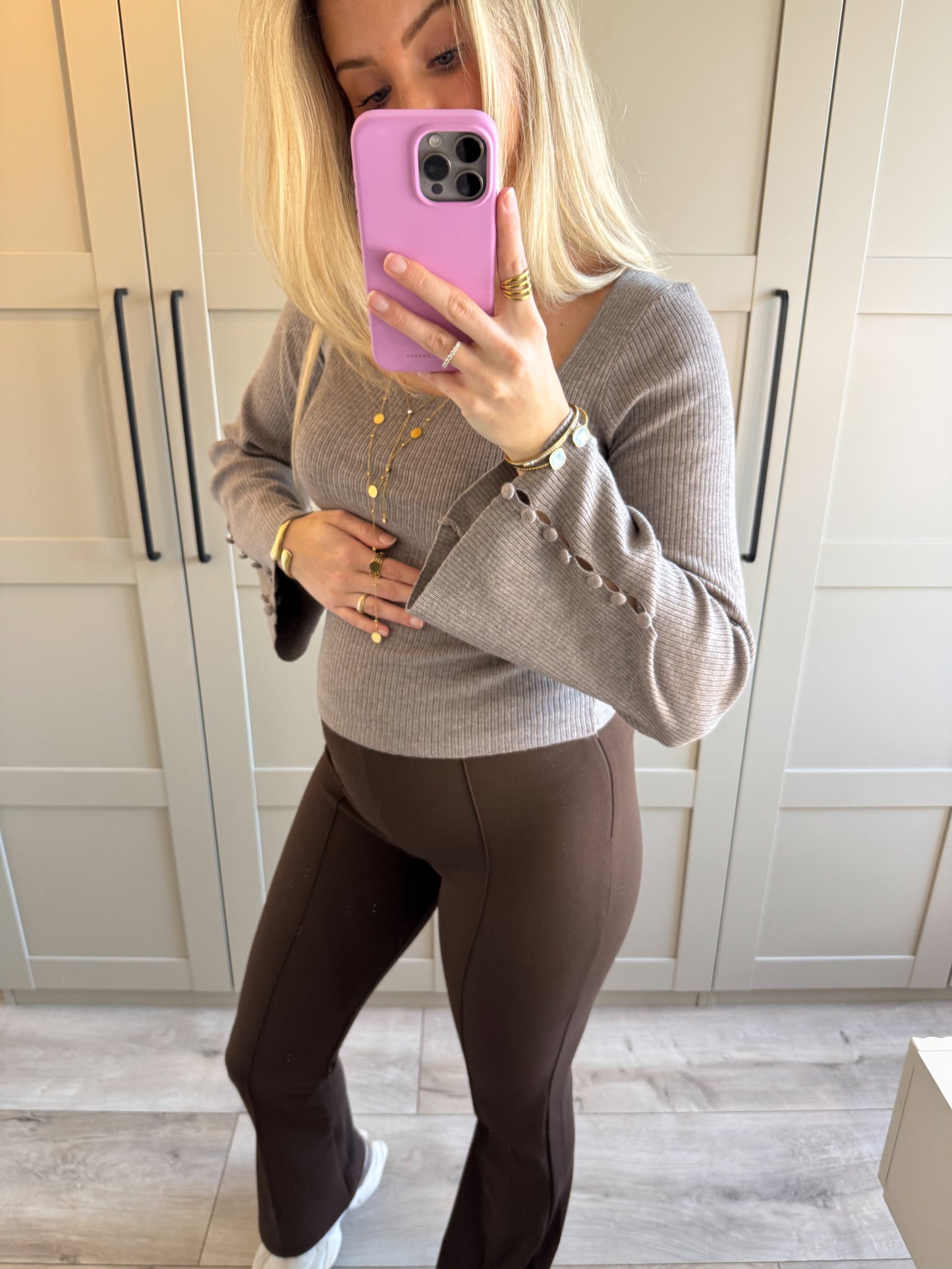 Top | Priscilla | Taupe/grijs