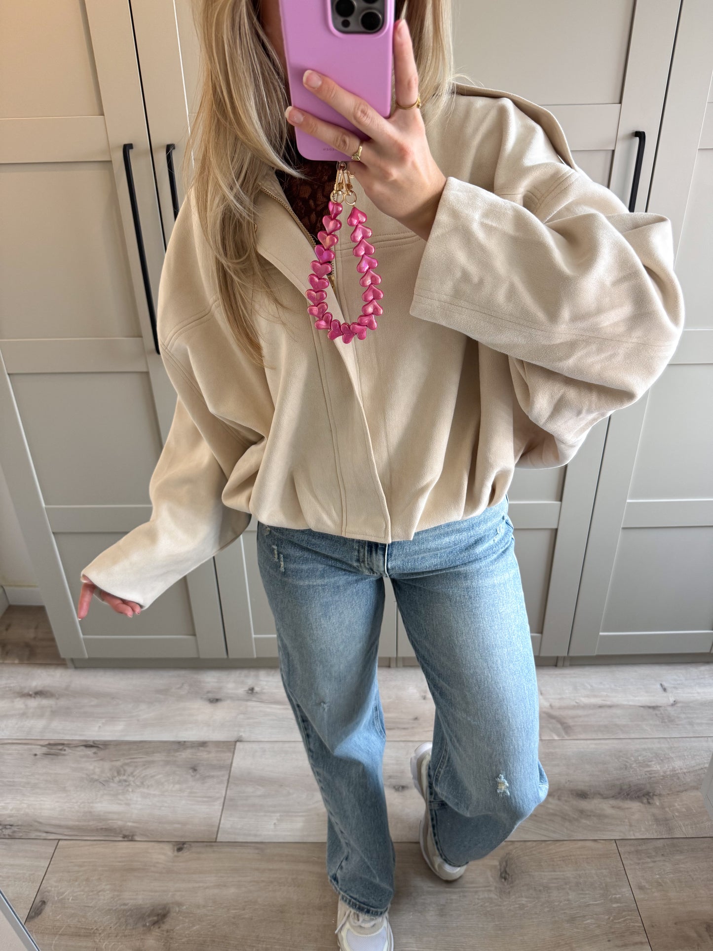 Suede oversized jacket | Ami | Licht beige