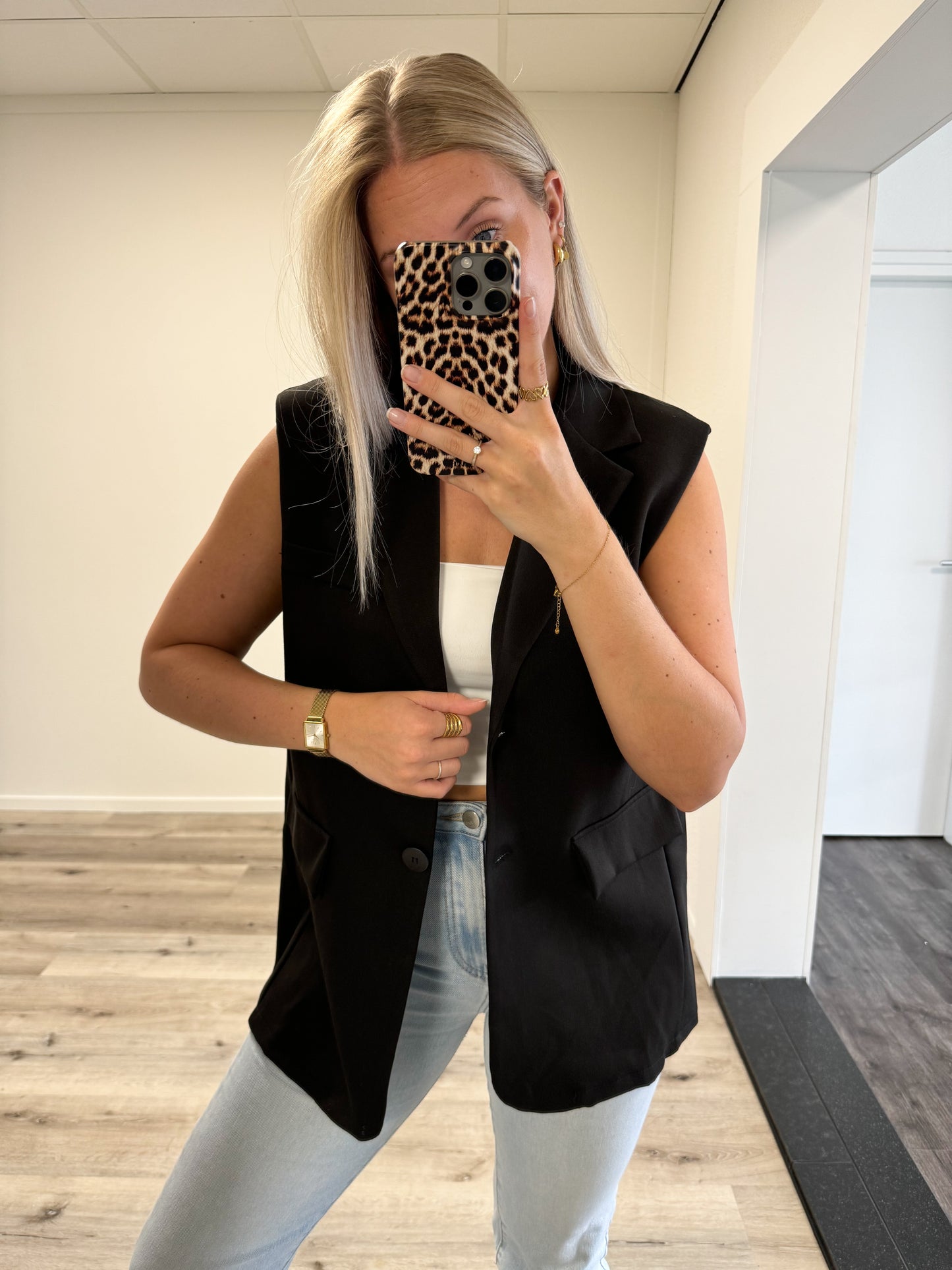 Gilet | Sofie | Zwart (overslag rug)