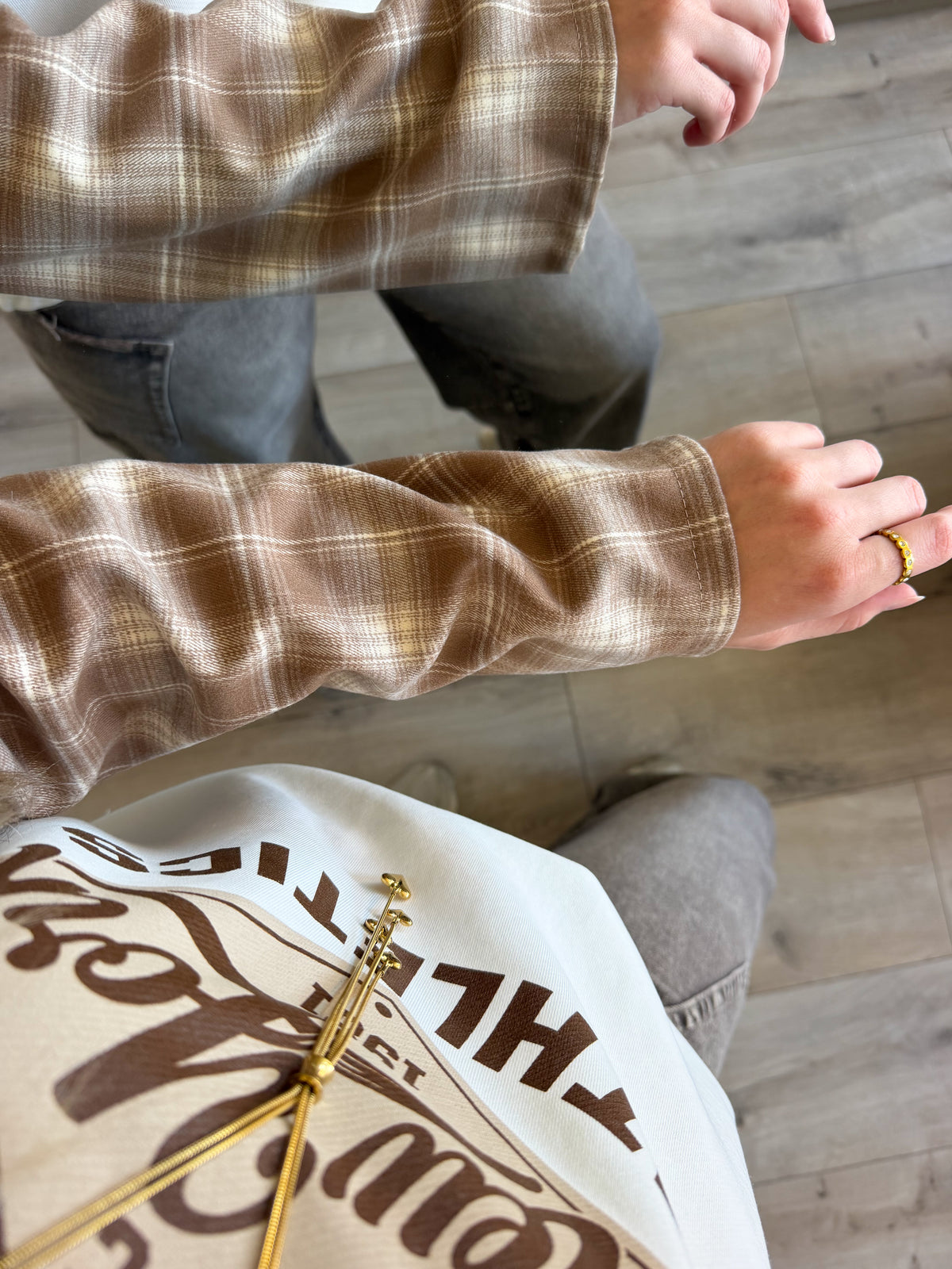 Longsleeve | Ruit New York | Beige