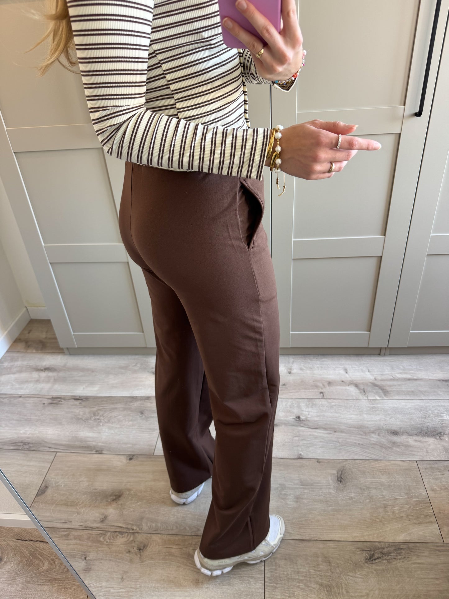Wide leg broek | Quinty | Bruin