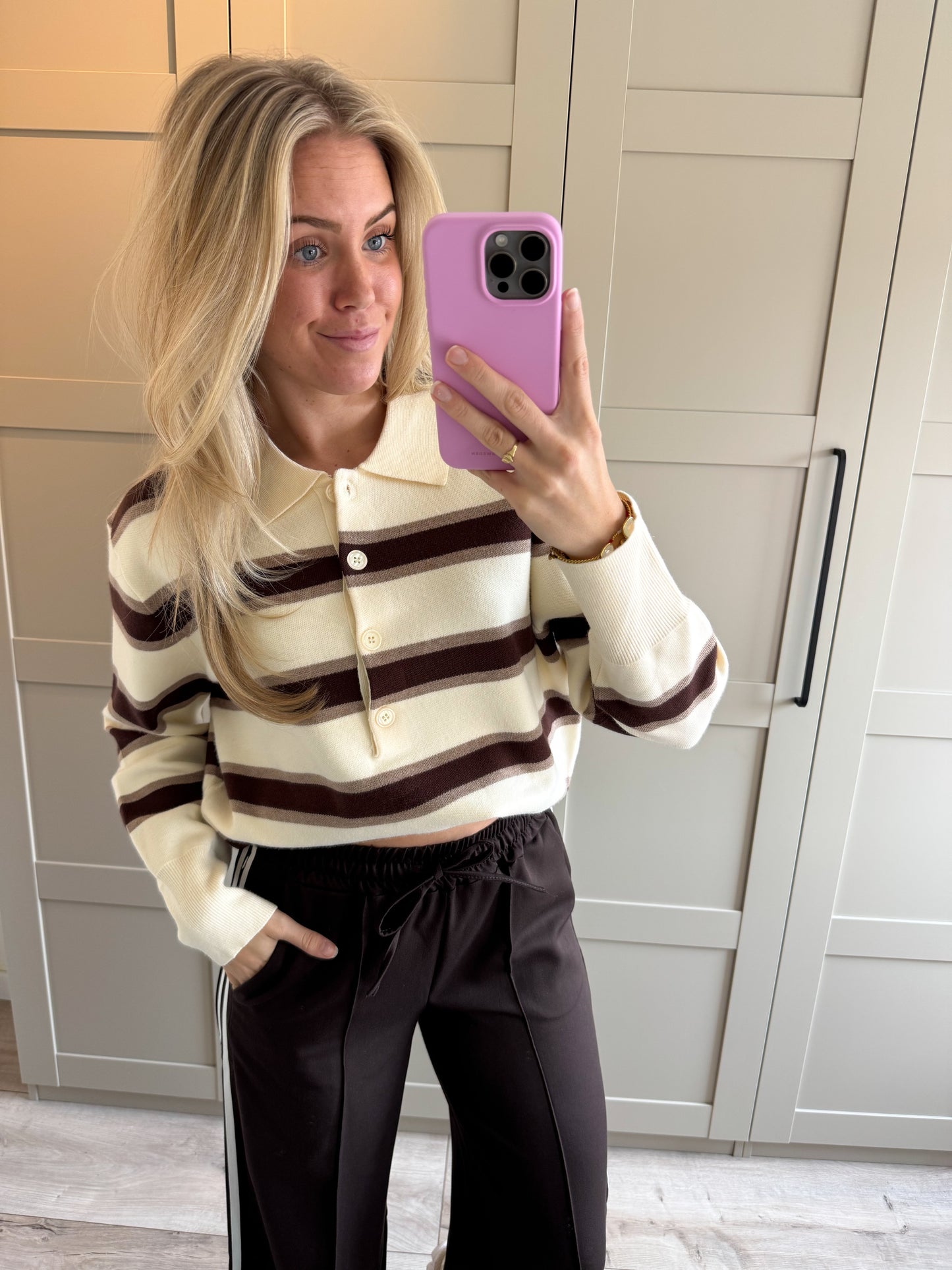 Polo trui | Fay | Ecru bruin