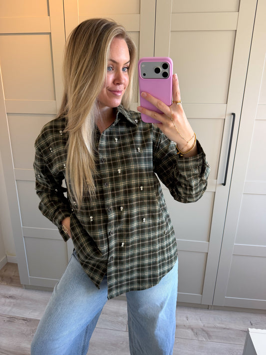 Blouse | Alissa | Groen zwart
