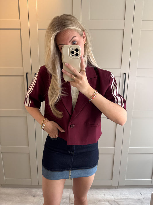 Blazer | Ambika Cropt stripe | Bordeaux