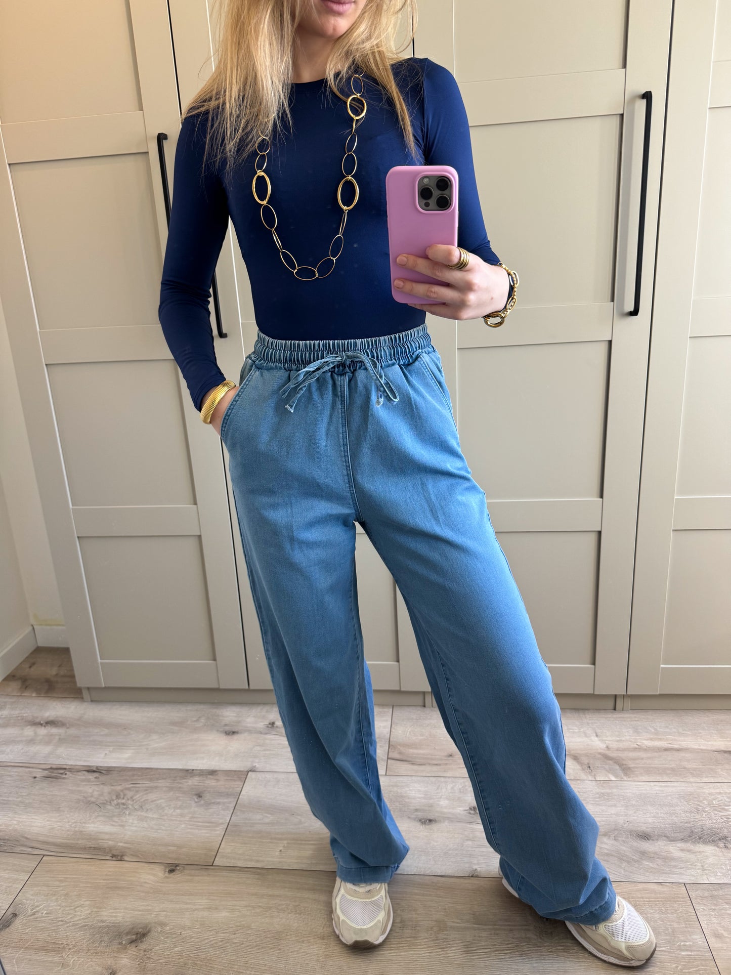 Wide leg stretch broek | Jolien | Denim