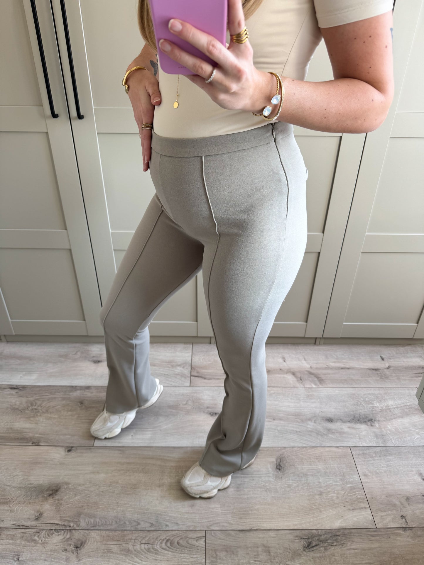 Flare stretch broek | Bo | Midden groen