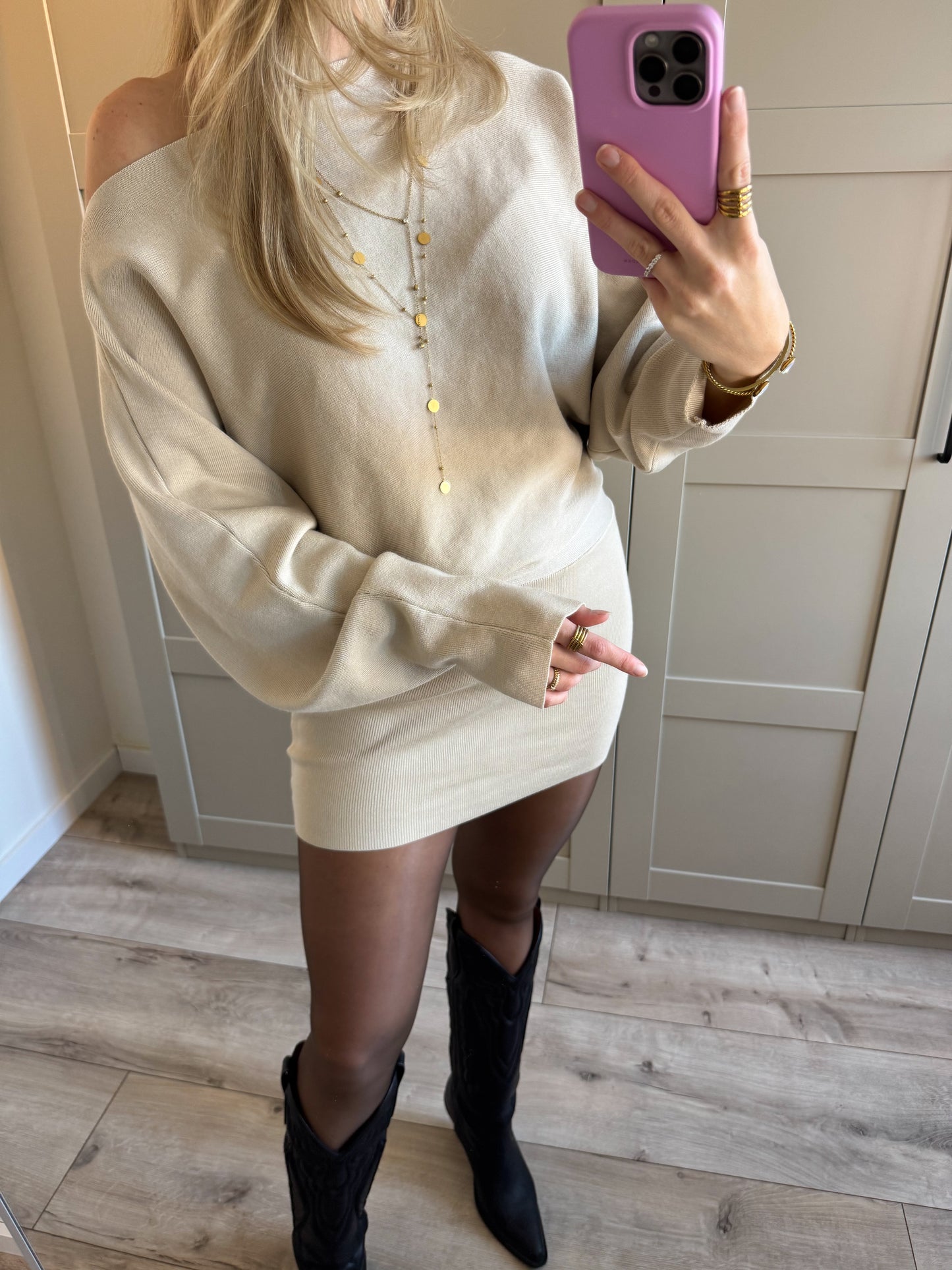 Jurk | Tessa | Beige