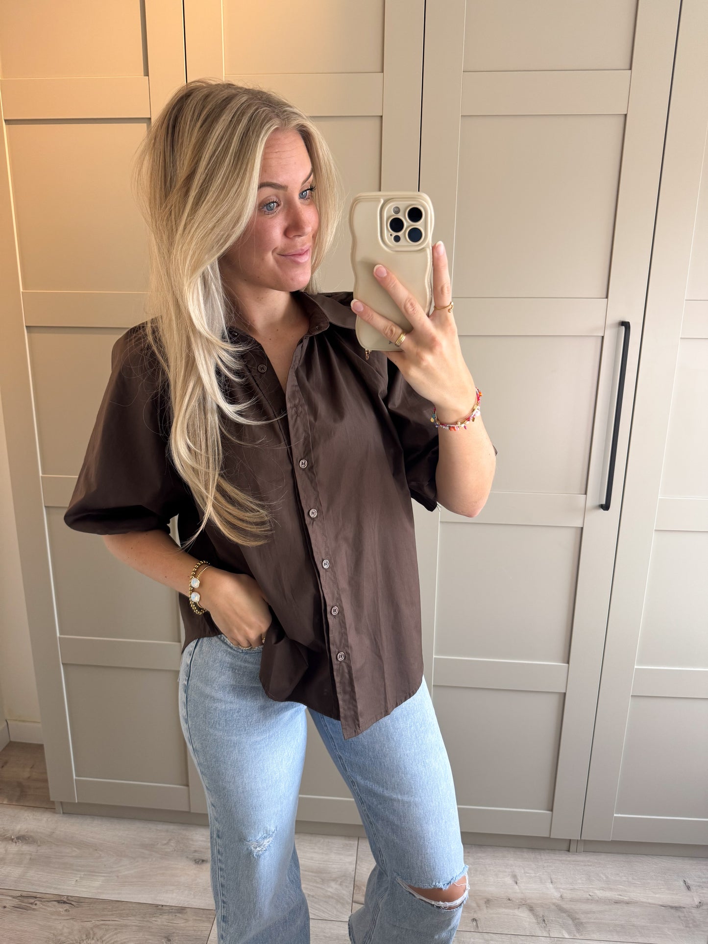 Blouse | Malou | Bruin