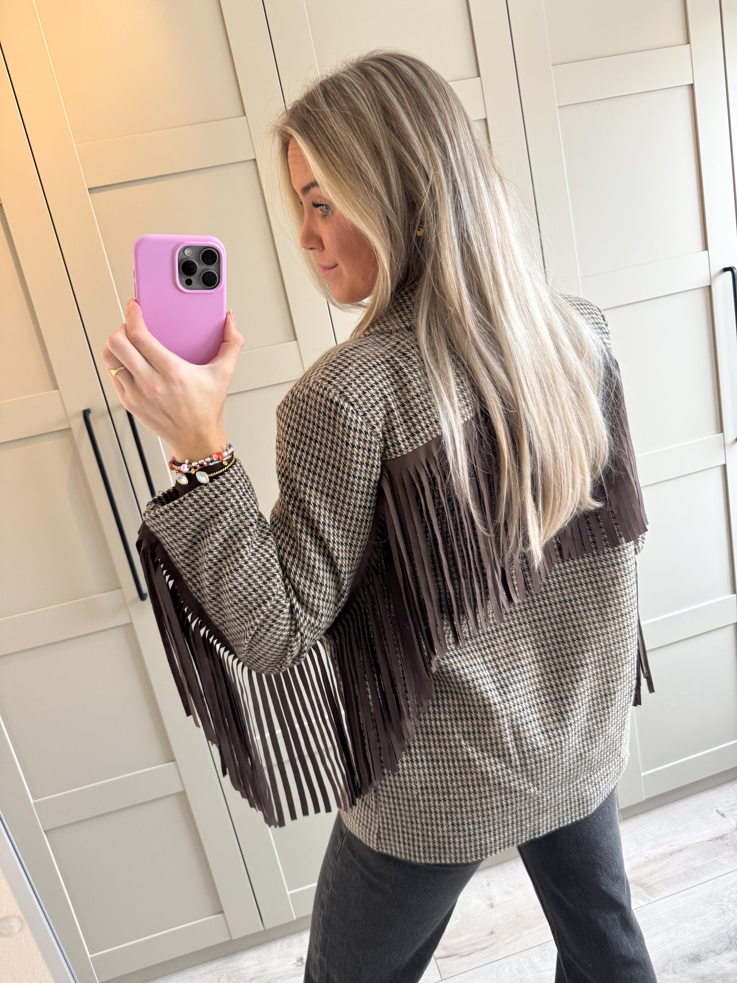 Blazer | Aylin | Geruit fringes