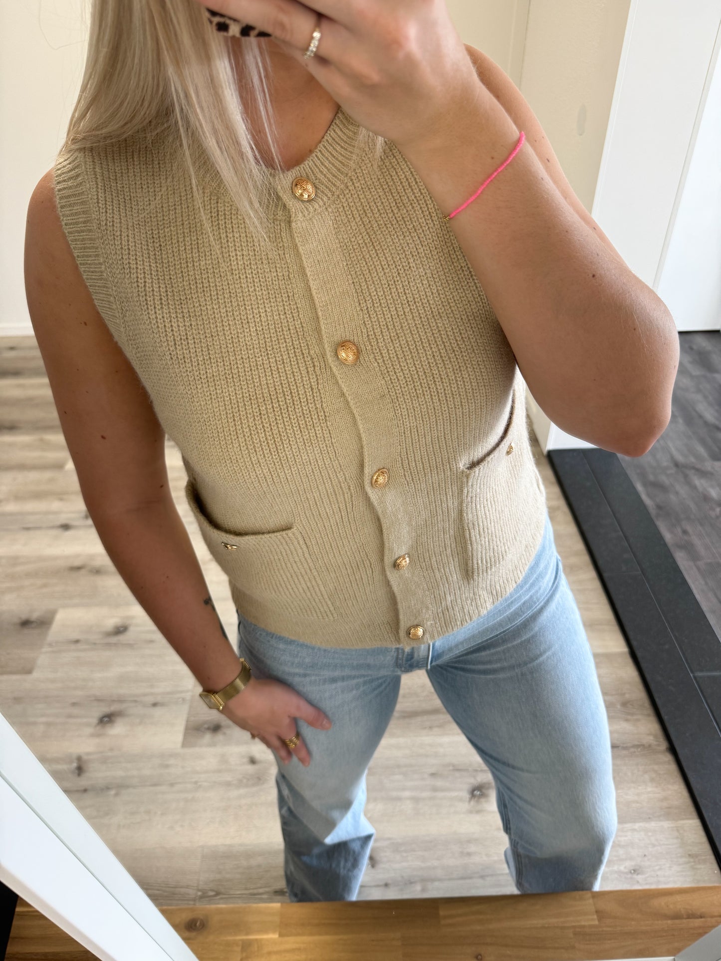 Gilet | Roos | Beige