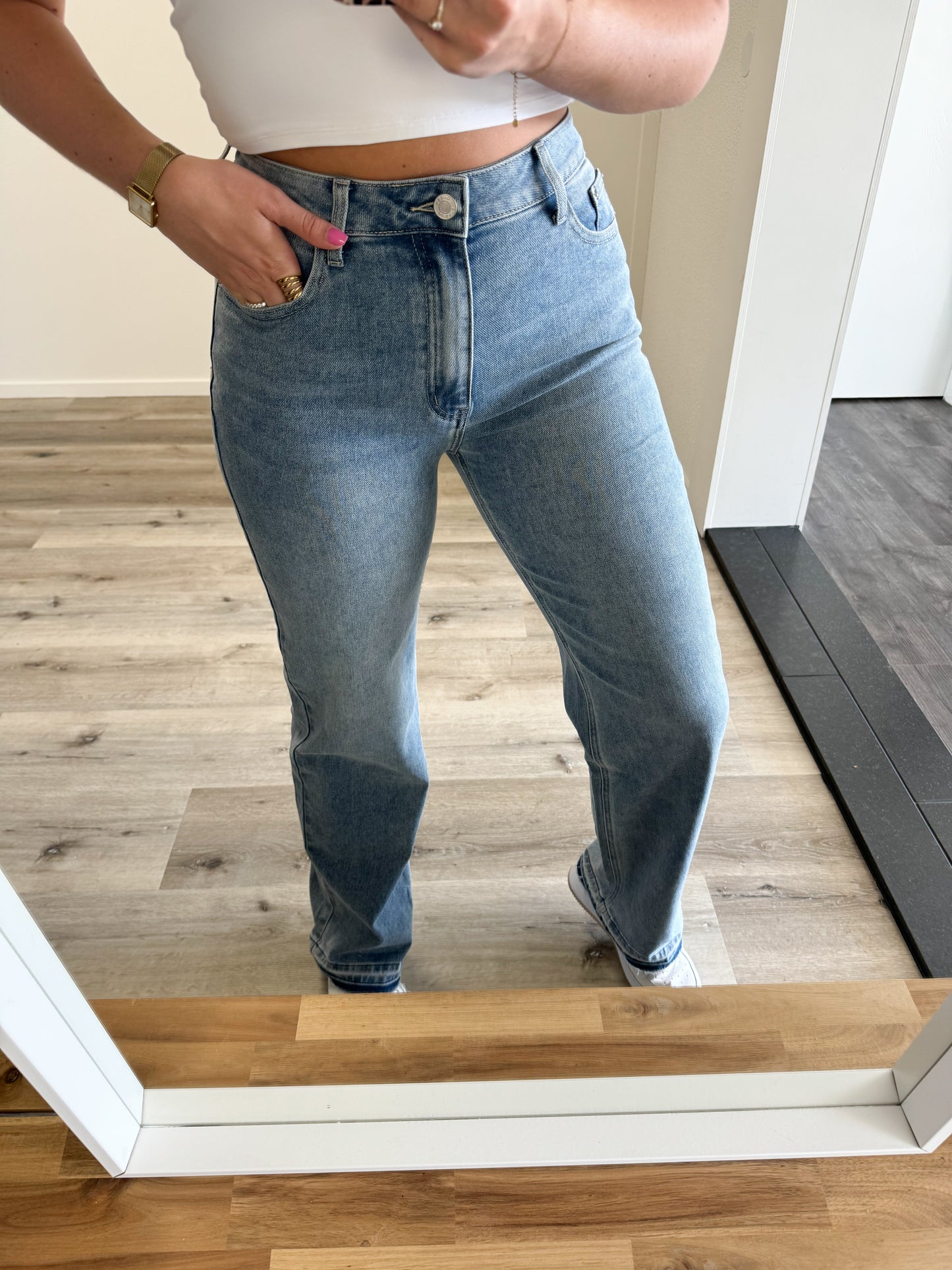 Wide leg jeans | Fenna | Blauw denim