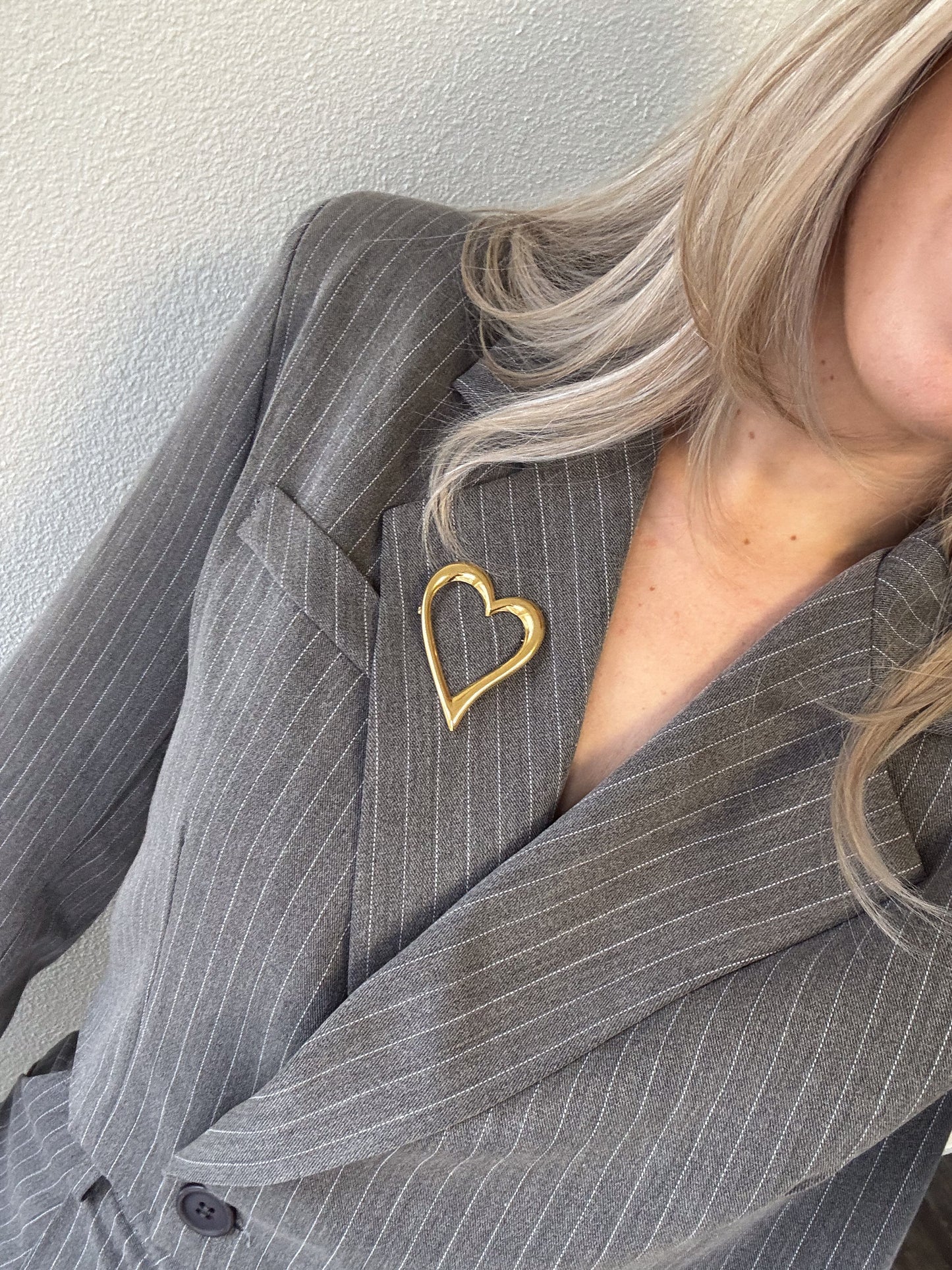 Broche | Open heart | Goud