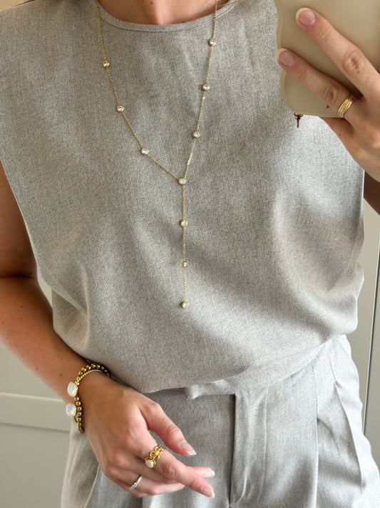 Ketting | Long stones | Goud