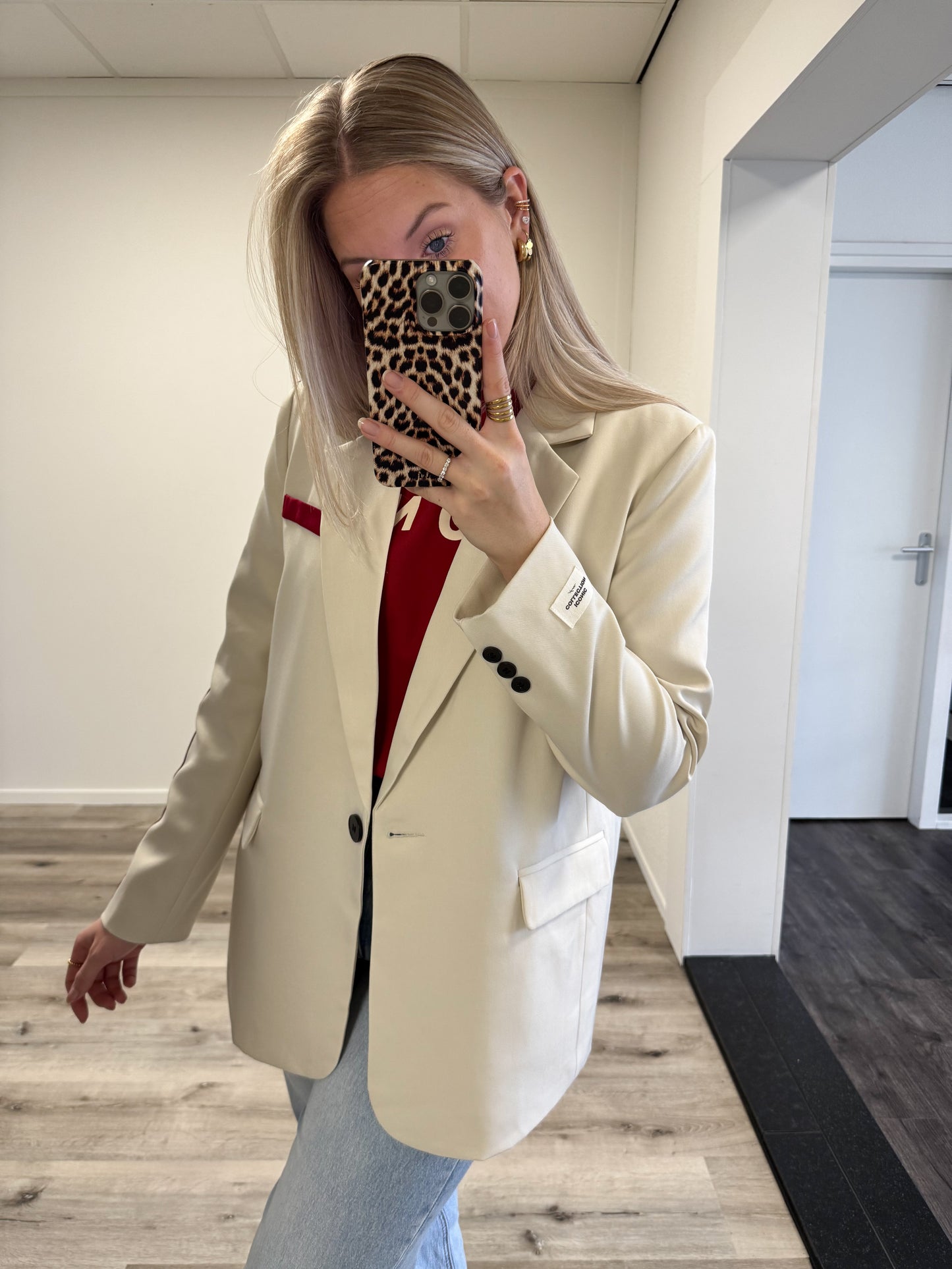 Blazer | Lena | Beige rood