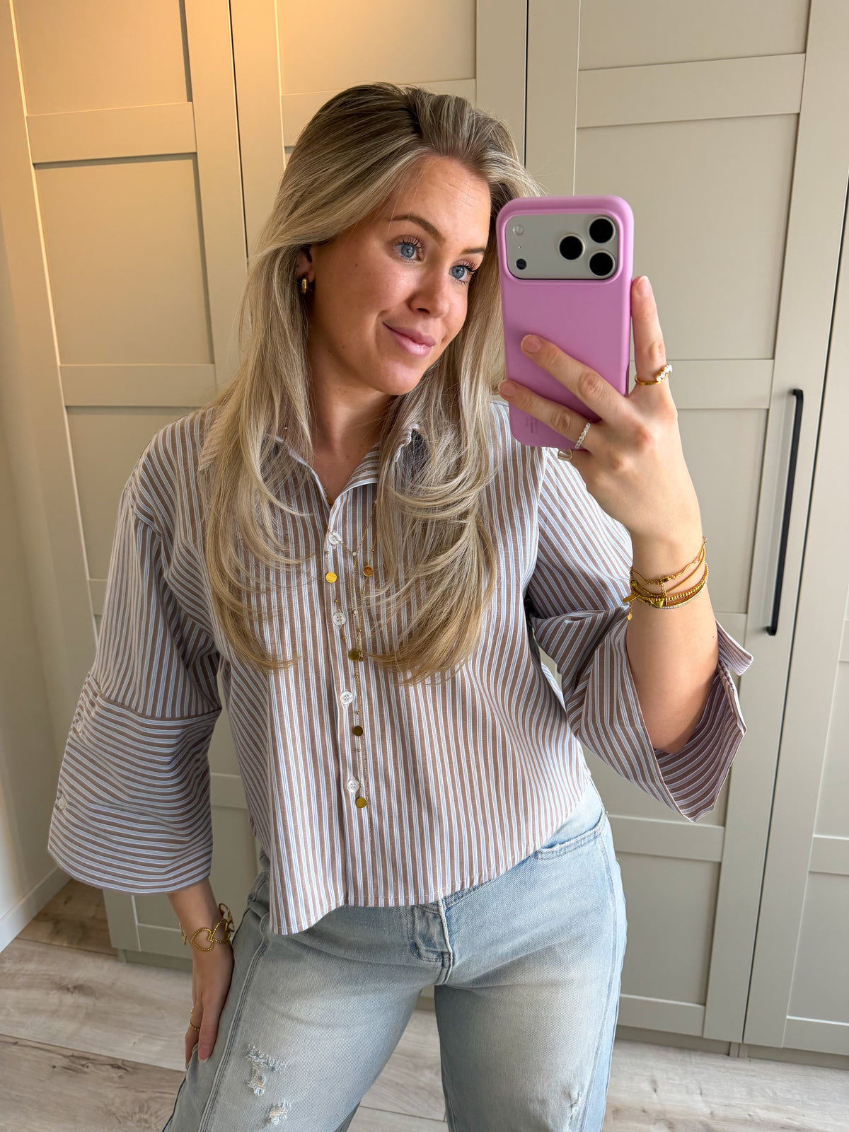 Blouse | Amber | Blauw beige