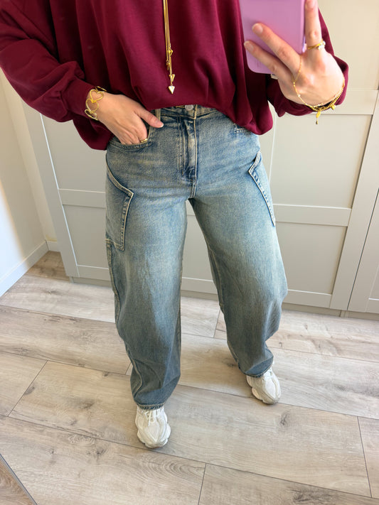 Balloon jeans | Dante | Dark dirty denim