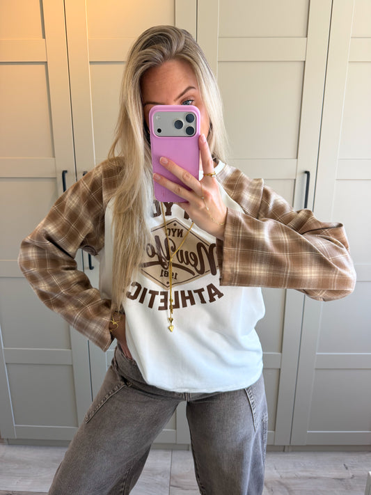 Longsleeve | Ruit New York | Beige