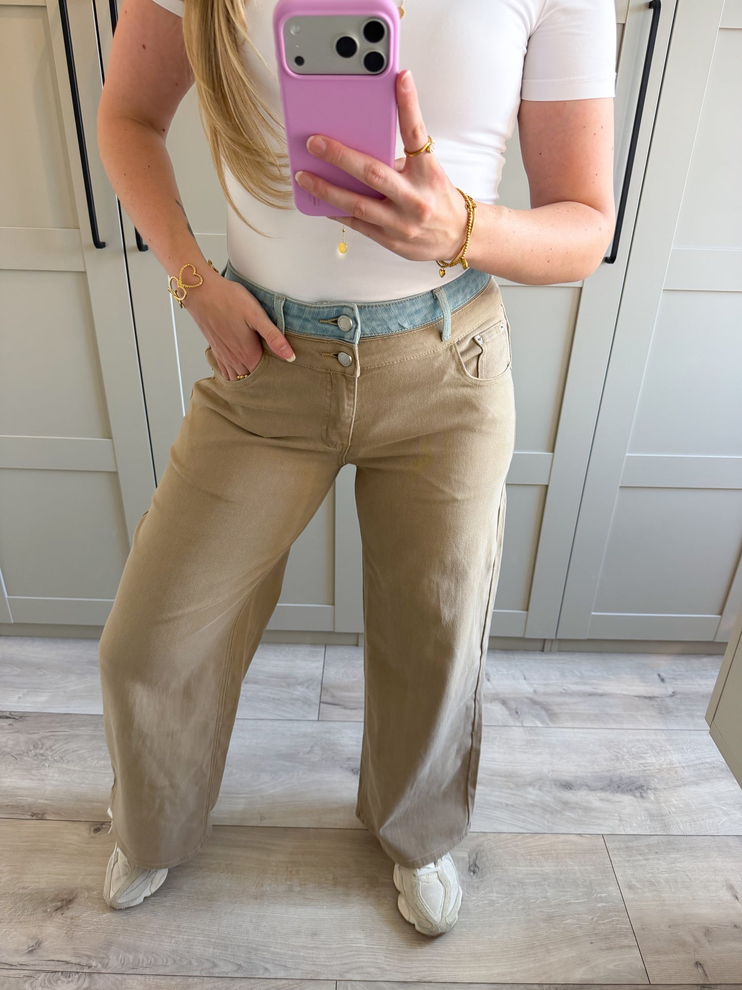 Wide leg jeans | Alix | Denim beige