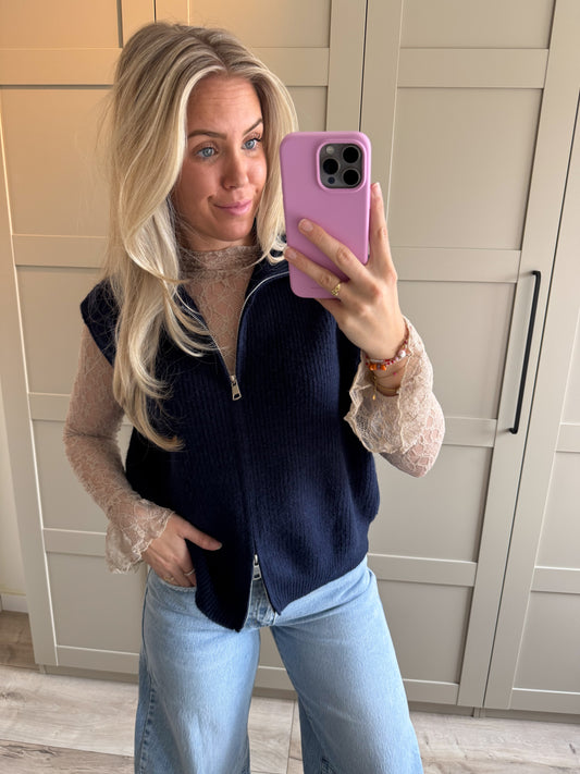 Zipper spencer | Jula | Donkerblauw