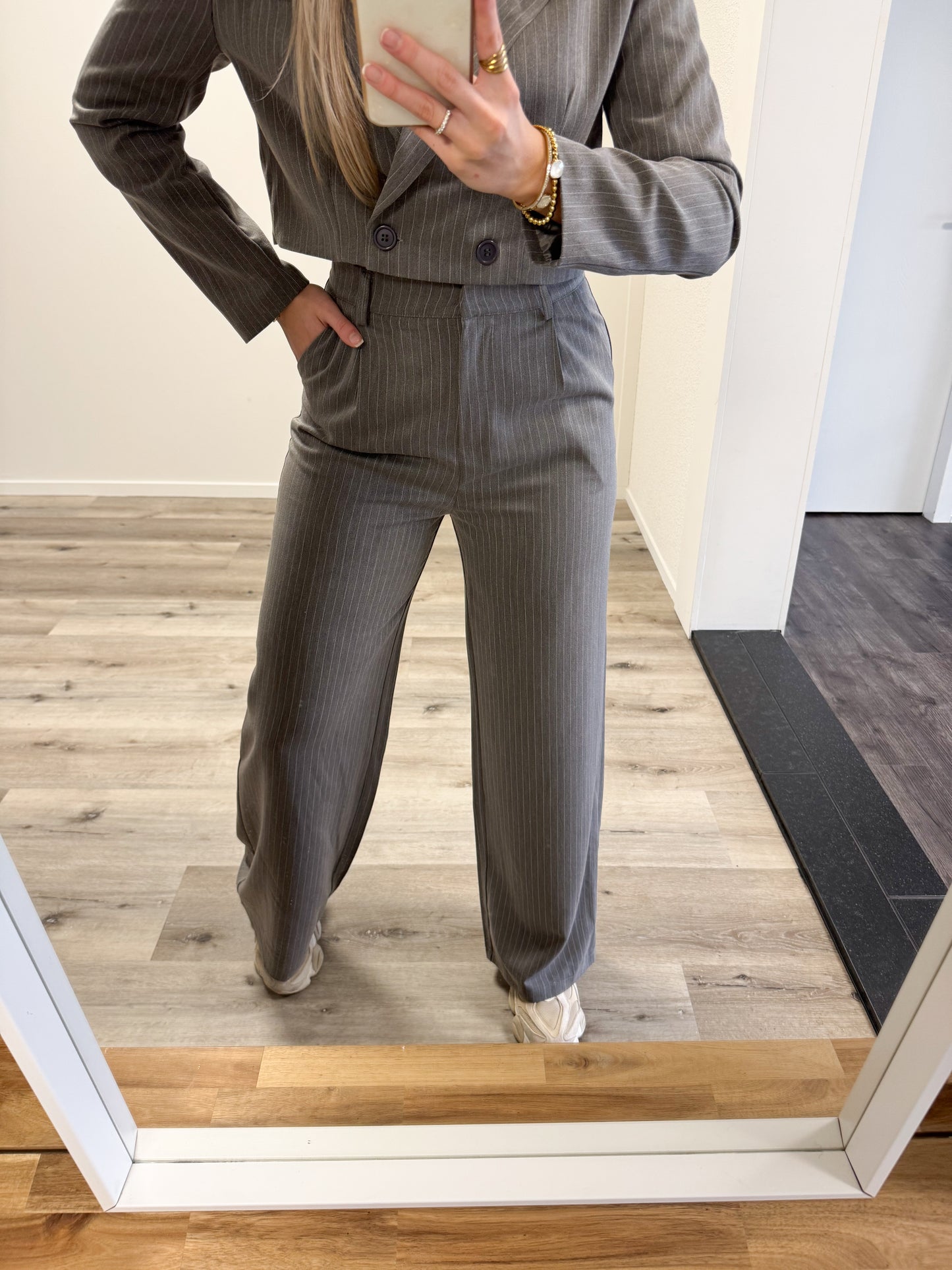 Pantalon | Olivia | Grijs streep