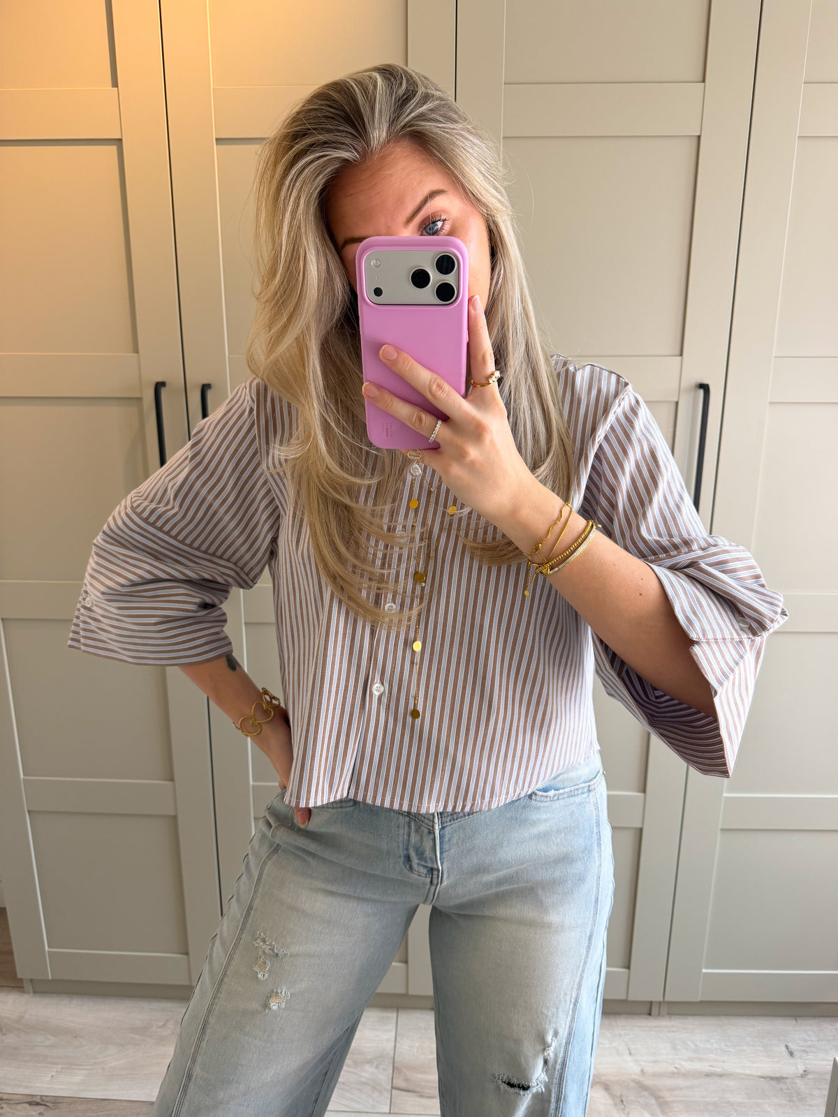 Blouse | Amber | Blauw beige