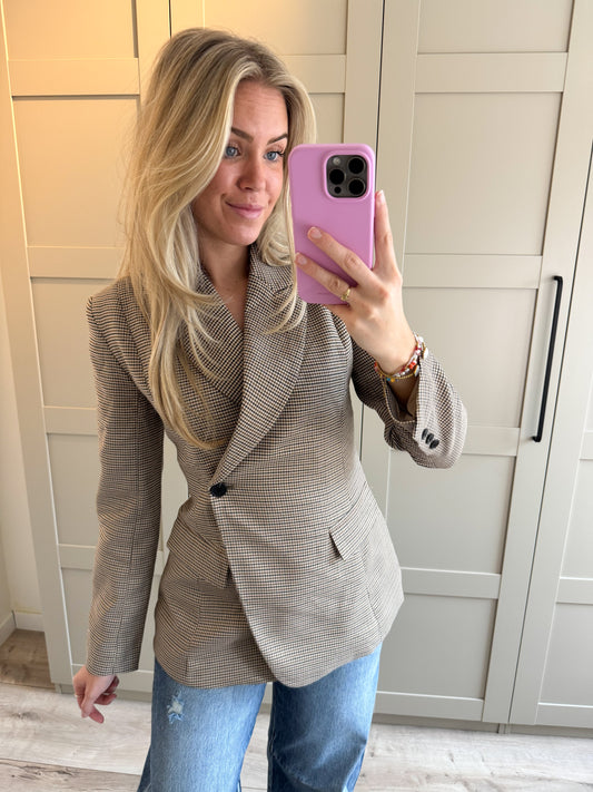 Snatched blazer | Aimee | Bruin geruit