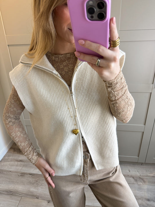 Zipper spencer | Jula | Ecru