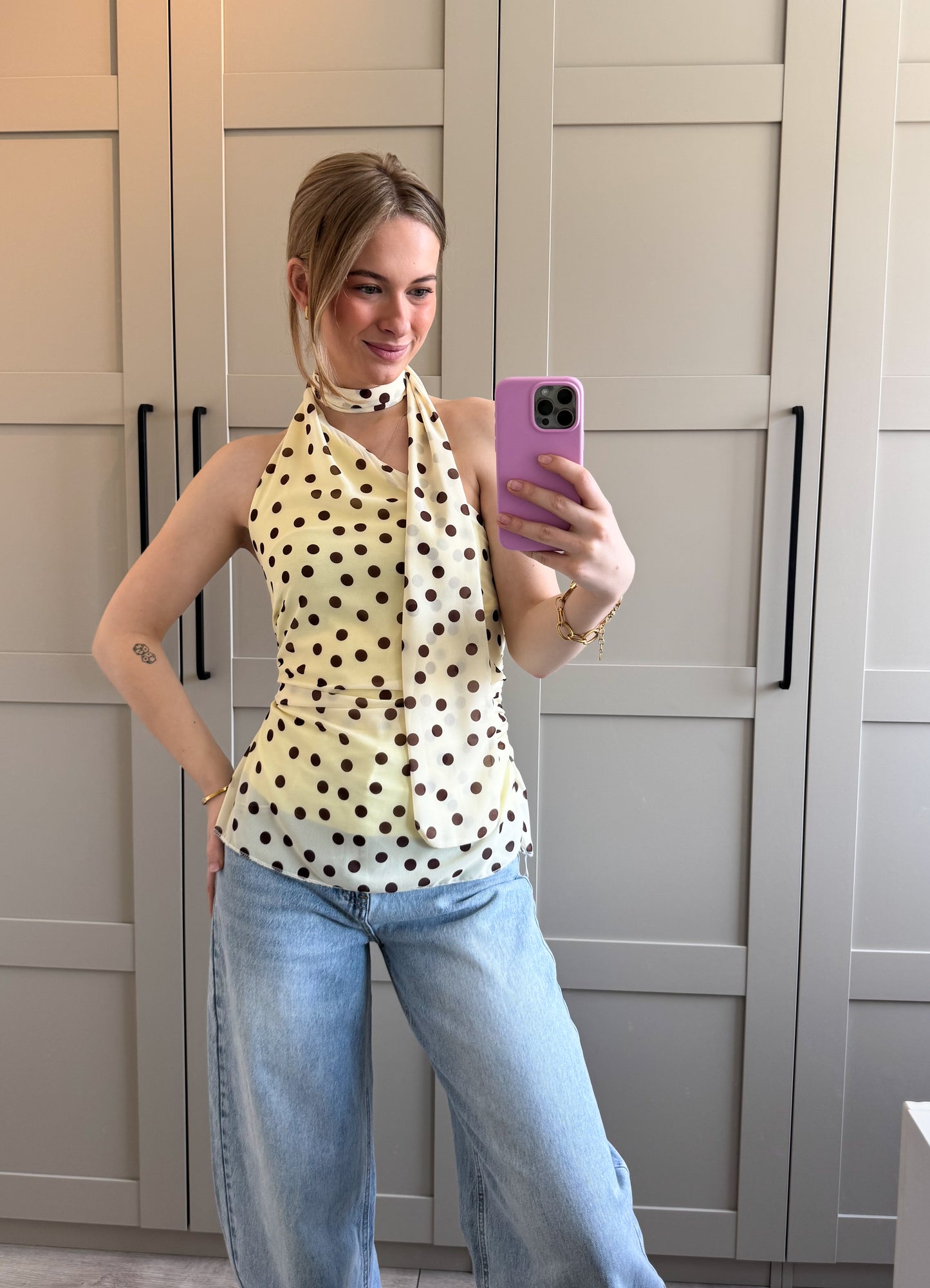 Top | Ami | Dots geel bruin